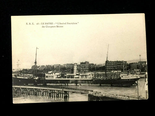 French Ship L'Amiral Fourichon On Le Havre Port France - Historical Artifact - Collectors Couch