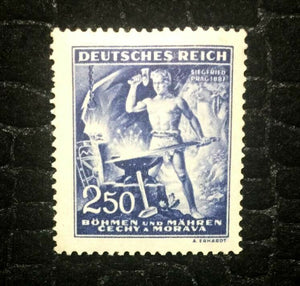 Rare Old Authentic WWII German Bohmen SIEGFRIED PRAG Unused Stamp - 250Rp
