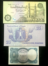 Load image into Gallery viewer, Egypt Bills - 5, 25, and 50 Piastres UNC - Collectors Couch