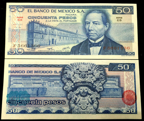 Mexico 50 Pesos 1976 Banknote World Paper Money UNC - Collectors Couch