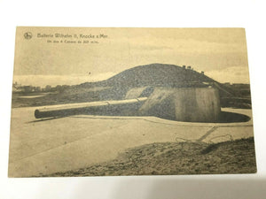 Antique WW1 Rare Postcard - Batterie Whilhem II at Knocke Belgium - Antique