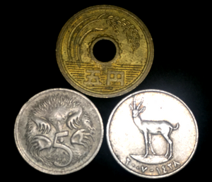 World Coin Lot - Australia, Japan, United Arab Emirates Plus A Bonus UNC Bill