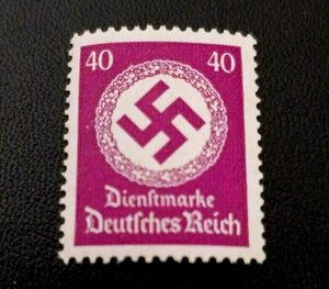 Historical Antique- German 10 Pfennig Coin with Famous 40pf Purple Unused Stamp