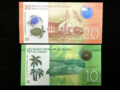 NICARAGUA 20 and 10 Centavos Banknote World Paper Money UNC - Collectors Bill - Collectors Couch