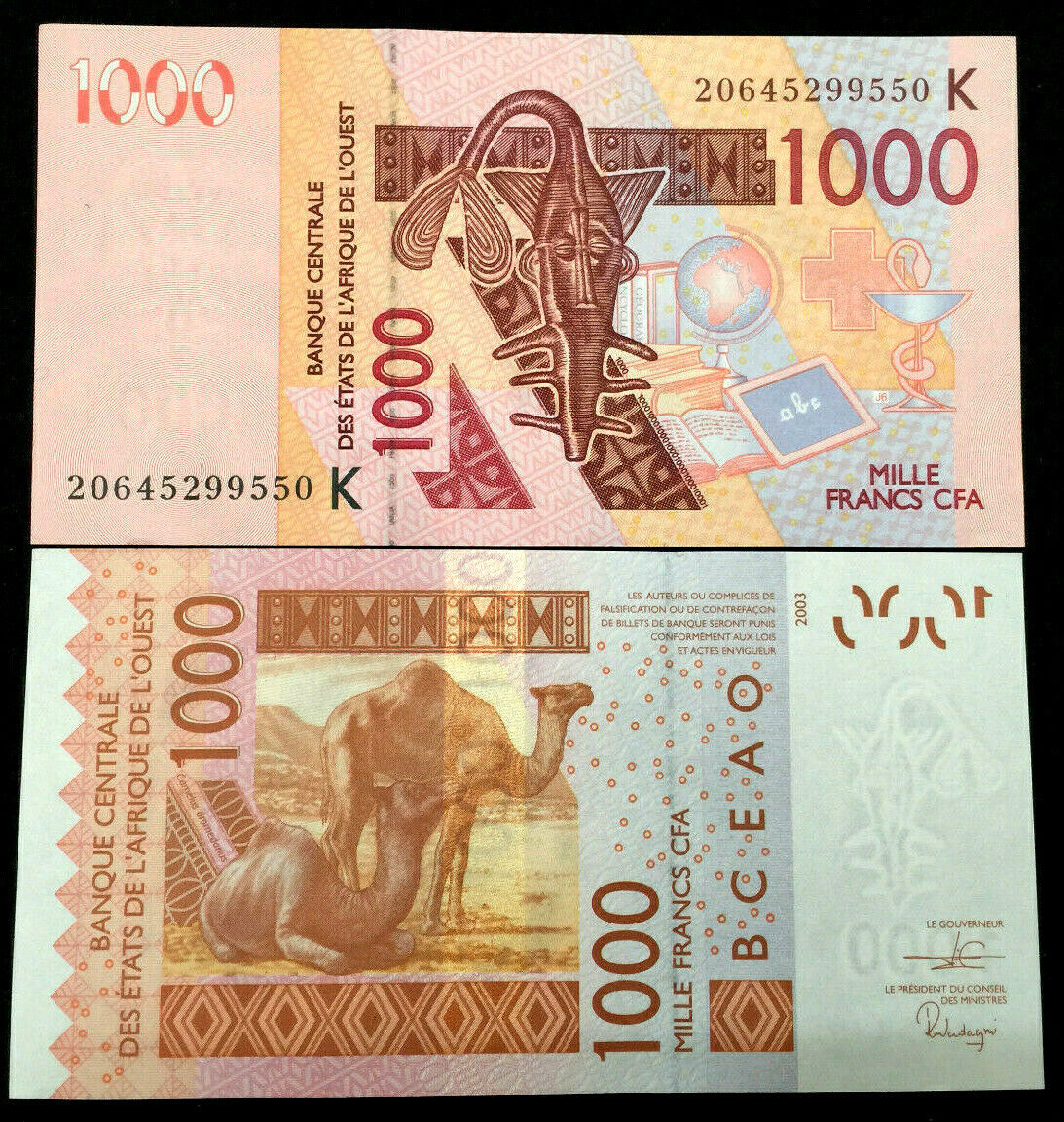 Senegal 1000 francs 2020 Banknote World Paper Money UNC Currency Bill ...