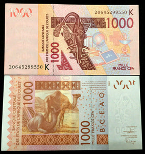 Senegal 1000 francs 2020 Banknote World Paper Money UNC Currency Bill Note