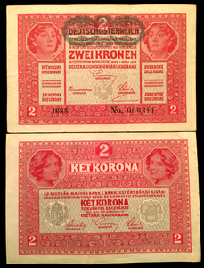 Austria 2 Krone 1917 P50 (FINE) World Paper Money - 100 Yrs Old