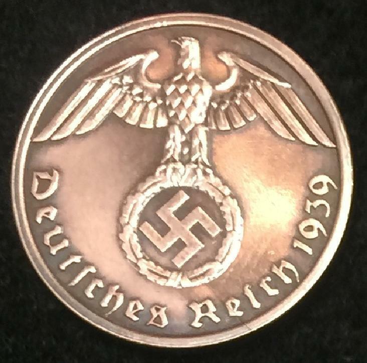 Rare WW2 German 1 Reichspfennig Coin Authentic Historical WW2 Artifact