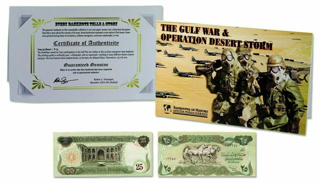 Iraq The Gulf War 25 Dinar - US-Led Coalition That repulsed Saddam In 1991