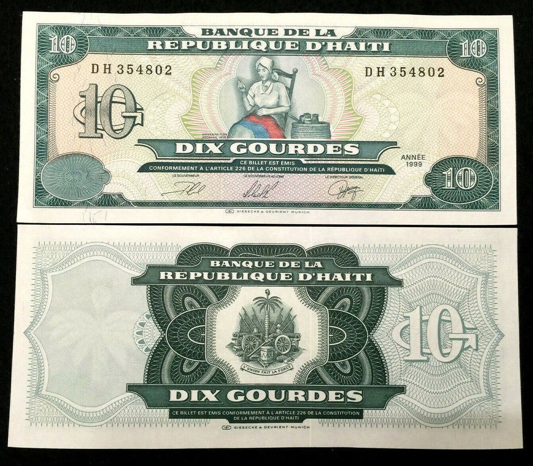 Haiti 10 Gourdes 1999 Banknote World Paper Money UNC Currency Bill Note