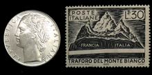 Load image into Gallery viewer, Italy Collection - Unused Italy Stamp &amp; Used 500 Lire Coin - Educational Gift