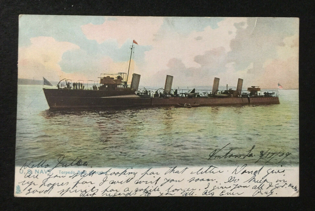 1909 TUCK MADE POST CARD FOR THE TORPEDO BOAT DESTROYER THE DECATUR - Collectors Couch