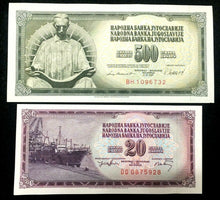 Load image into Gallery viewer, Yugoslavia 20 and 500 Dinar Banknote World Paper Money UNC Currency Bills