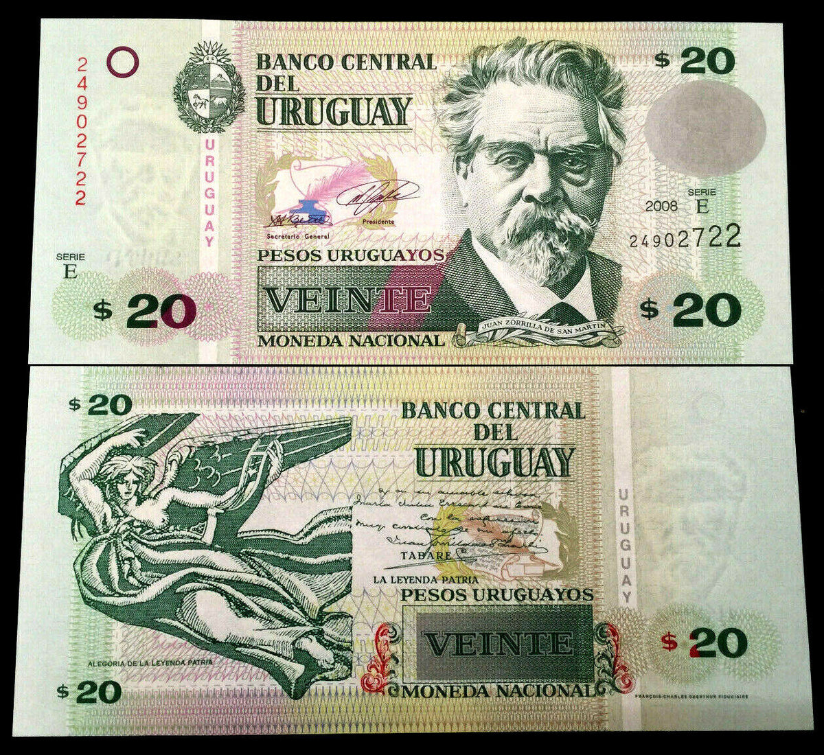 URUGUAY 20 Pesos Banknote World Paper Money UNC Currency Bill Note