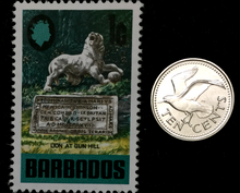 Load image into Gallery viewer, Barbados Collection - Unused Barbados Stamp &amp; 10 Cent Coin - Educat. Gift