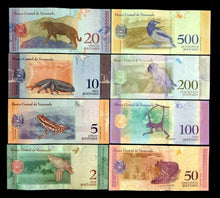 Load image into Gallery viewer, Venezuela Bolivares Set of 8 Banknotes World Paper Money UNC Currency Bill Note