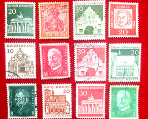 Authentic Antique Used German 12 Different Stamps -Very Rare Stamp Set - Collectors Couch