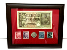 Load image into Gallery viewer, Authentic Rare German 20 Mark Bill &amp; German 2 Mark Silver Coin &amp; Stamps - Collectors Couch