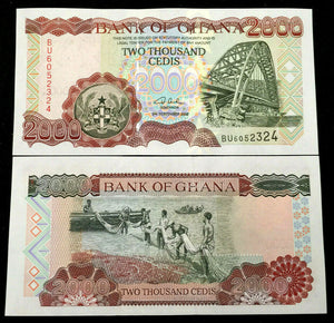 Ghana 2000 Cedis 2003 Banknote World Paper Money UNC Currency Bill Note