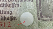 Load image into Gallery viewer, German Rare WW2 20 Mark Bill &amp; German 50 Pf Coin with UNC Stamps
