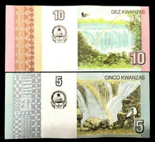Load image into Gallery viewer, Angola 5 and 10 Kwanzas 2012 Banknote World Paper Money UNC Currency Bill Note