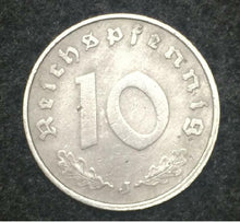 Load image into Gallery viewer, German WWII Rare 10 Rp Coin &amp; Stamp with 1000 Mark Bill in Holder