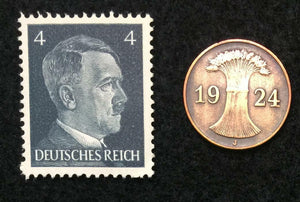 Authentic German Stamp WORLD WAR 2 and Antique German Coin - Collectors Couch