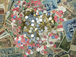 Clearance SALE Antique WWI and WW2 Germany War Coin Collection Lot & Bill - Collectors Couch