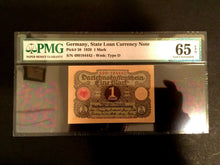 Load image into Gallery viewer, Rare Historical 1 German Mark 1920 -  PMG Certified GEM UNC EPQ -  WW1 Era