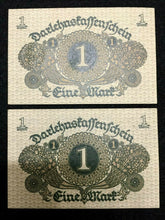 Load image into Gallery viewer, Germany 2 One Mark 1920 Bill - Uncirculated - Consecutive Numbers