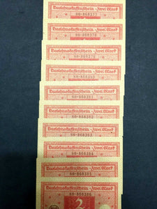 Germany 10 Two Mark 1920 Bill - Uncirculated - Consecutive Numbers