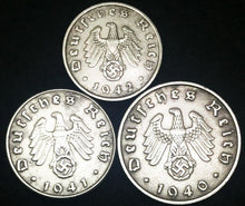 Load image into Gallery viewer, Authentic German WWII Rare Coin Set 1 Pf, 5Pf,&amp; 10Pf Coins Historical Artifacts