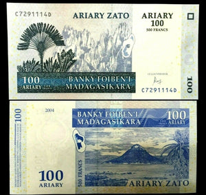 Madagascar 100 Ariary Banknote World Paper Money UNC Currency Bill Note