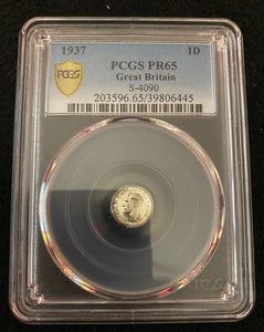 1937 Great Britain Silver Penny PCGS PR65