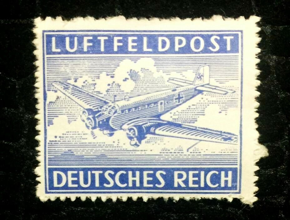 Rare Old Antique Authentic WWII German Plane Unused Stamp