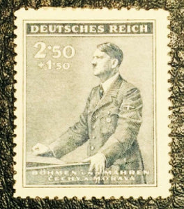 German Nazi WWII Rare 10 Rp Brass Coin  & Stamp in a Secure Metal Display Frame - WWII Artifacts