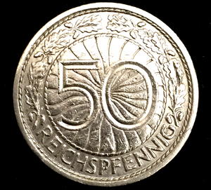 Historical Antique Authentic - German 1928 50 Reichspfennig Coin - Rare Coin