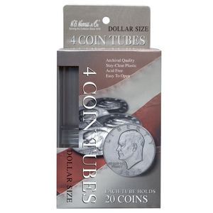 New DOLLAR Size Coin Tubes From Whitman - 2 Packs Of 4 Each. Tube Hold 20 Coins