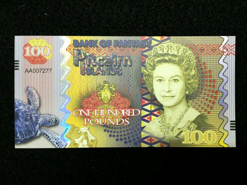 PITCAIRN ISLANDS 100 POUNDS 2018 QUEEN ELIZABETH II - BANK OF FANTASY - Collectors Couch