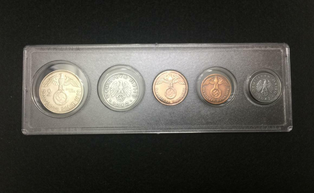 Rare WW2 German Coins Set Big Eagle SILVER Coin with Secure Display Case - Collectors Couch