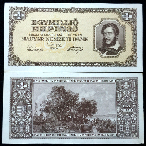 Hungary 1,000,000  Milpengo 1946 P-128 VF Banknote World Paper Money - Collectors Couch