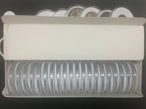 20 Air Tight Coin Capsule Holders with Adjustable Rings For Coins 20mm - 40mm - Collectors Couch
