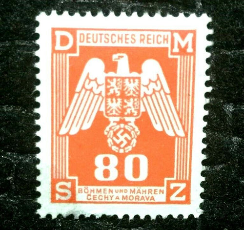 Rare Old Authentic WWII German Nazi Eagle Unused Stamp with SWASTIKA - 80K - Collectors Couch