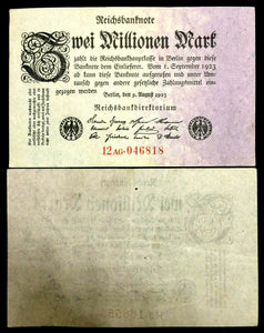 Germany 2000,000 Mark 1923 Banknote - 97 Years Old