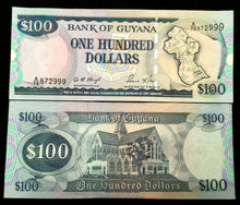 Load image into Gallery viewer, GUYANA 100 Dollars Year 1999 Banknote World Paper Money UNC