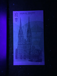 Croatia 25 Dinars 1991 Banknote World Paper Money UNC Currency Bill Note - Collectors Couch