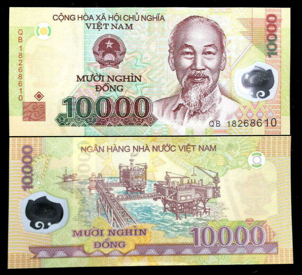 VIETNAM 10000 Dong Year 2019 Polymer Banknote World Paper Money UNC Currency