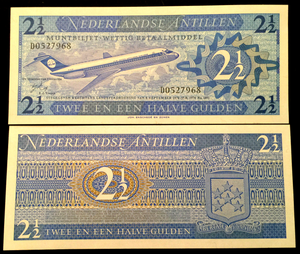 Netherlands Antilles P21(U) 2 1/2 Gulden 1970 Banknote World Paper Money UNC - Collectors Couch
