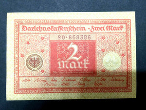 Germany 10 Two Mark 1920 Bill - Uncirculated - Consecutive Numbers