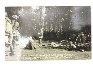 Antique WW1 Rare Postcard - American Advance Belleau Wood France - Historical - Collectors Couch